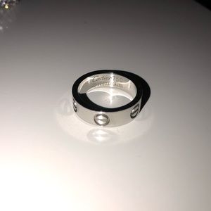 Silver love screw ring size 7 new